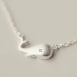 925 Sterling Silver Cute whale Necklaces & Pendants For Women Fashion Lady Festival Gift Sterling-silver-jewelry