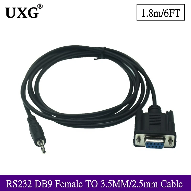 9 Pin RS232 DB9 Female TO 3.5MM / 2.5mm 3P Male Jack Adapter Serial Cable Cord 1.8M