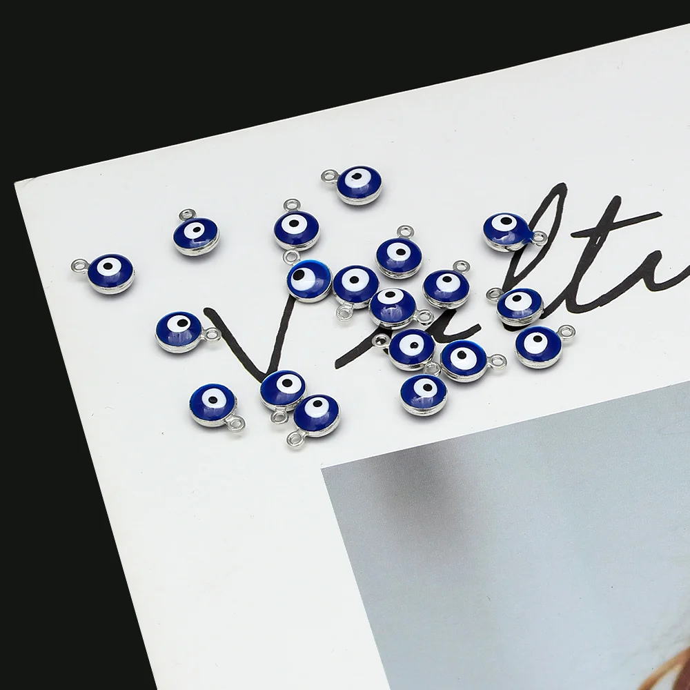 30pcs/lot LUCKY EYE turkey evil eye gold /silver Color tone charms connectors beads for diy bracelet bangle jewelry accessories view 5
