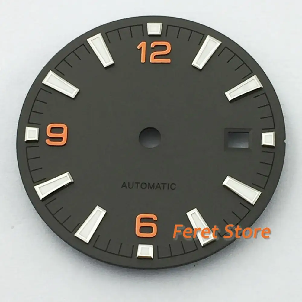 31mm black blue gray dial,green Luminous power reserve Luxury Brand Genuine Leather clasp automatic movement mens watch image 5