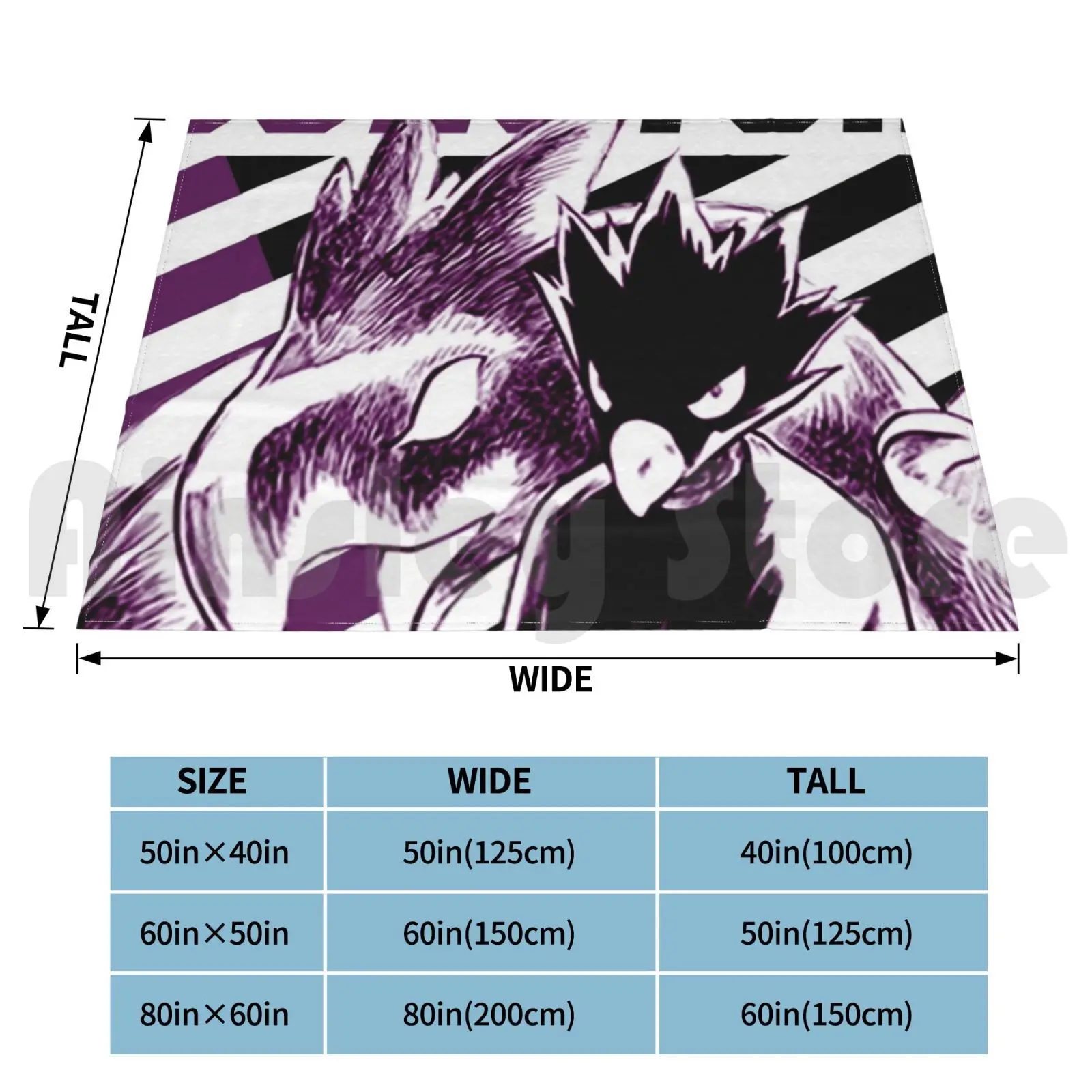 Fumikage Tokoyami ( Tsukuyomi ) Blanket Super Soft Warm Light Thin Boku No Hero Academia Tokoyami Bnha Tokoyami Fumikage Mha