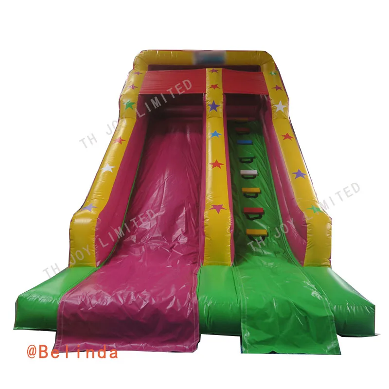 Free Sea Shipping,  6x3.5x5m Inflatable Dry Slide, Star Printed Water Slip Single Lane Pentagram Model Sport Game For Kids