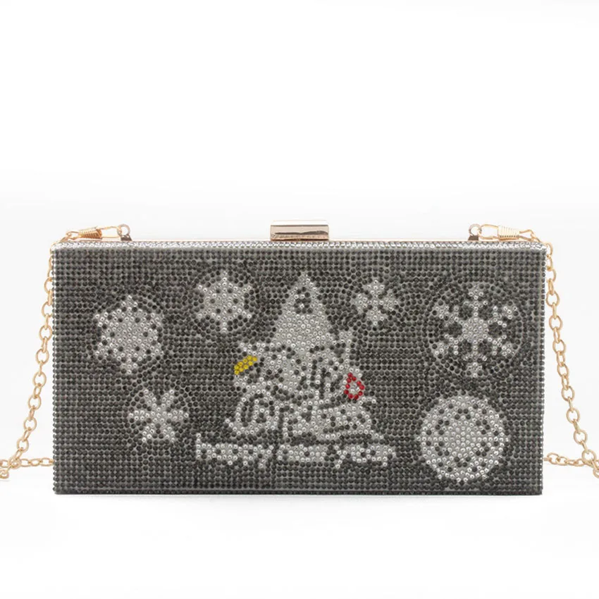 

Female bag new European and American popular Christmas tree diamond-studded small square bag dinner bag clutch messenger chain