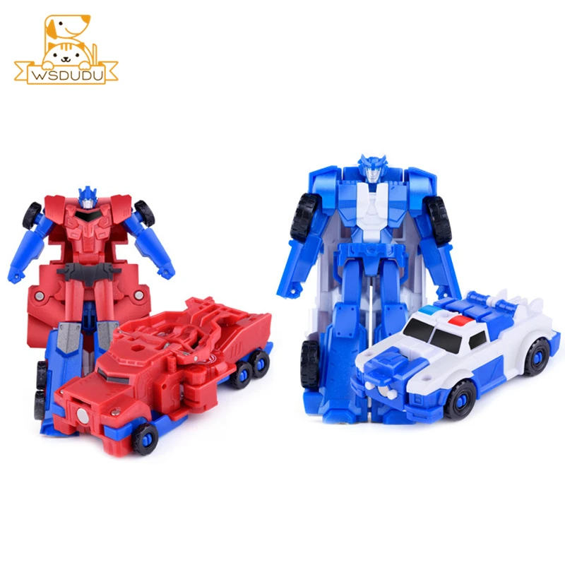 2 in 1 Optimus Prime Cool Magnetic Robot Car Transformation Action Figures Toys Deformed Auto Figurine Decor Model Boy Kid Gifts