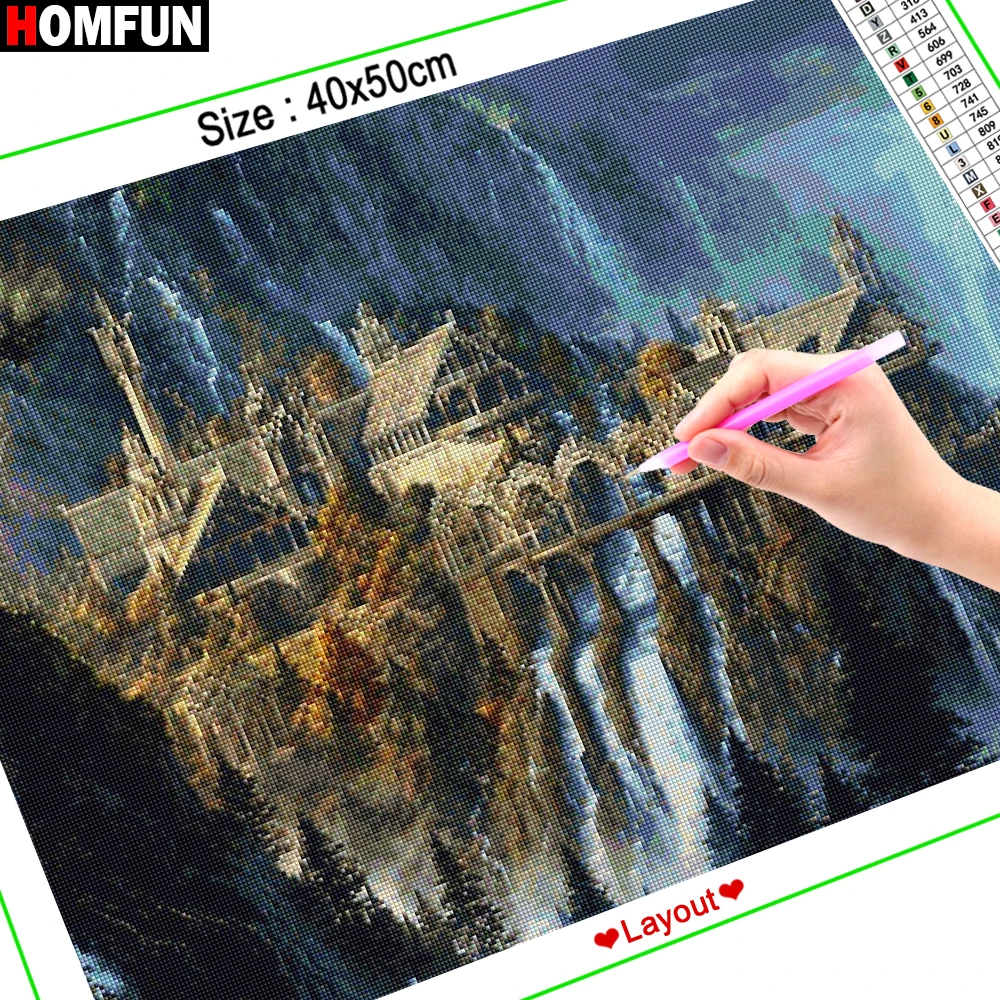 HOMFUN Diamond Painting Cross Stitch Pattern 5D Diamond Embroidery \