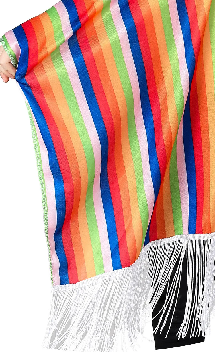 Capa multicolor de arco iris para hombre, disfraces de Cosplay para fiesta de Halloween, Carnaval, capa a rayas de lujo, vestido de 90x90cm