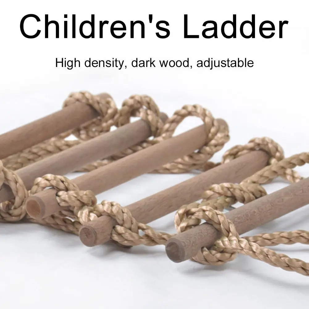 Kids Garden Wooden Rungs 5 Rope Ladder Toy For Children Climbing Toy Kid Sport Rope Swing Safety Outdoor Fitness Equipment Rungs