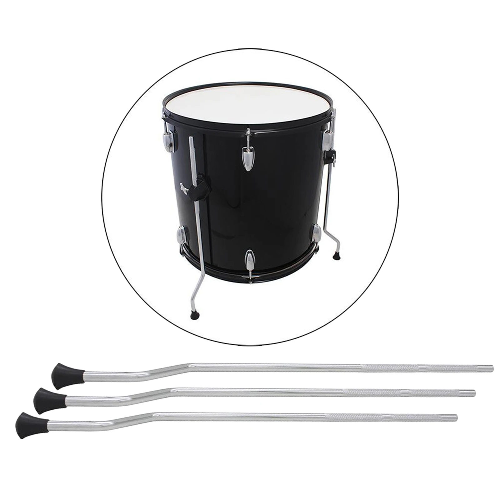 Floor Tom Drum Legs Support Anti-Slip Rubber Feet Surface Plating Anti-Rust Replacement Parts