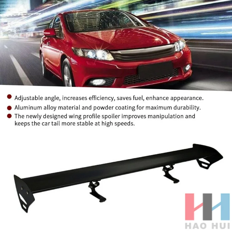 Universal Racing Car Spoiler 105cm Aluminum Car Rear Wing GT Front Spoilers For Peugeot 206 Golf 7