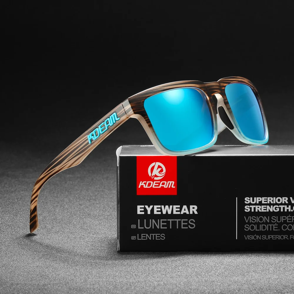 KDEAM Marke Neue 3D Logo Quadrat Polarisierte Sonnenbrille Vacationing Fahren Sonnenbrille Echt Beschichtung Linse KD332 – Detail 15