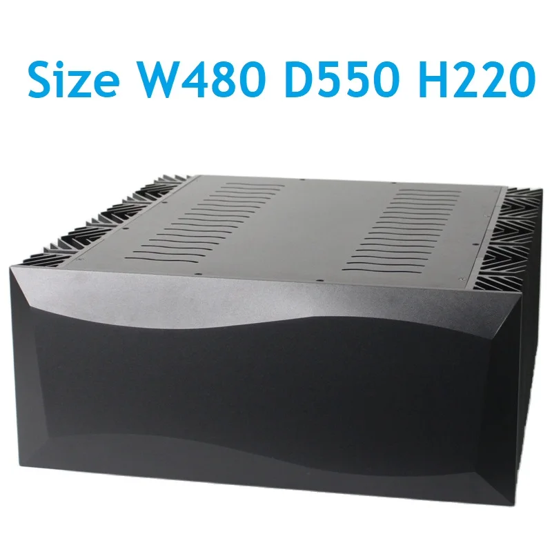 W480 H220 D550 Pure Rear Class A Amplifier Case Hi End Enclosure Aluminum Chassis Luxury DIY Headphone Box Preamp Amplifier PSU