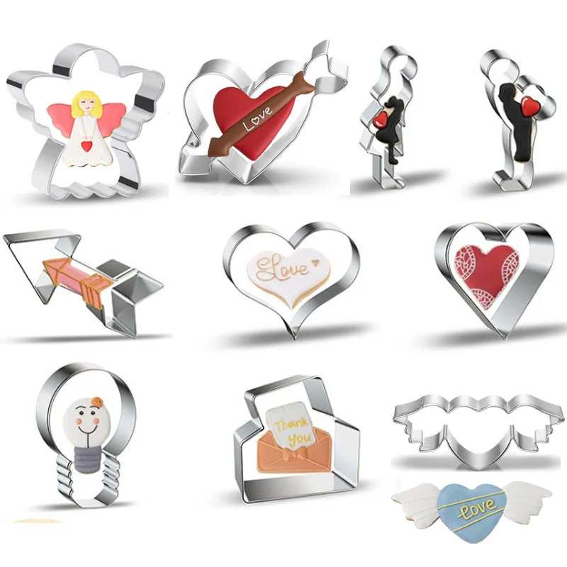 

Love Angel Arrow heart letter Metal Cookie Cutter Baking tools Steamed Bun Cutting Mould Biscuit Patisserie