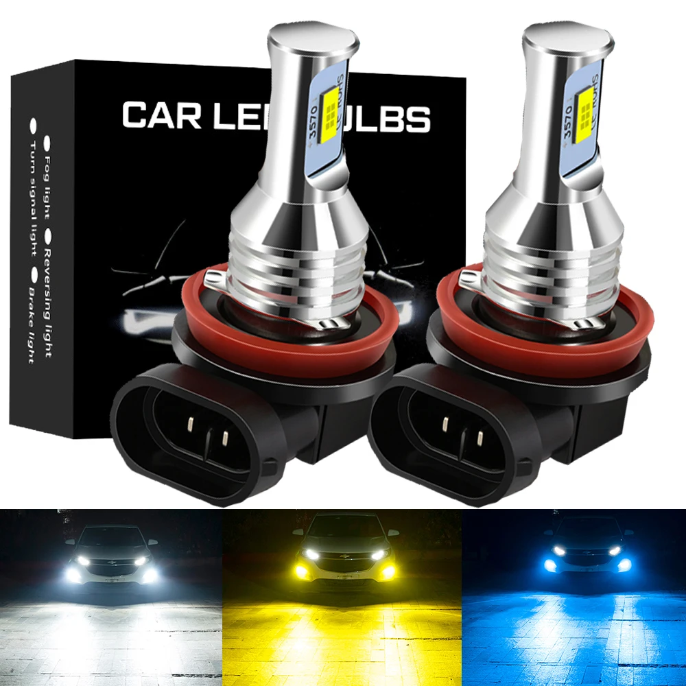 

2Pcs H8 H11 Led HB4 9006 HB3 9005 H1 H3 Fog Lights Bulb 3570 CSP 2200LM 6000K White Car Driving Running Lamp Auto Leds Light 12V