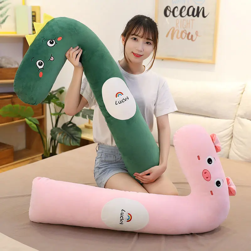 100/130cm 8 Styles Kawaii Stuffed Long Pillow Animal Plush Toys Dinosaur Penguin Pig Doll Soft Cushion Girl Baby Birthday Gift