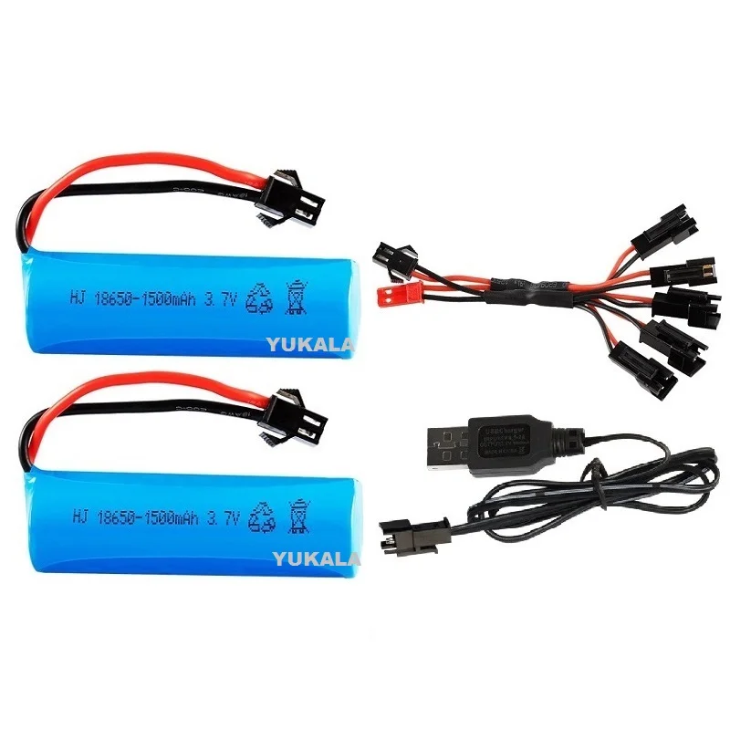 3.7V 1500mAh 18650 Li-ion Battery/USB charger for Q85 Q70 RC helicopter Airplanes cars Boat Gun Toys Parts 3.7v battery SM plug