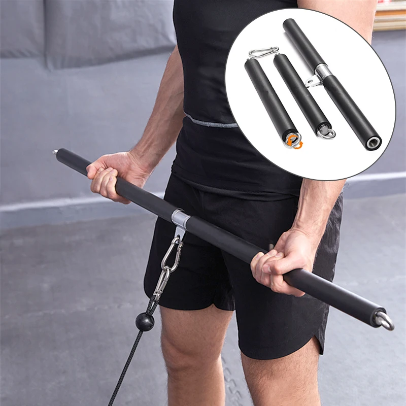 

Detachable 110cm Fitness Lat Pull Down Bar Home Gym Pulley Cable Machine Attachment Biceps Triceps Back Strength Workout Handles