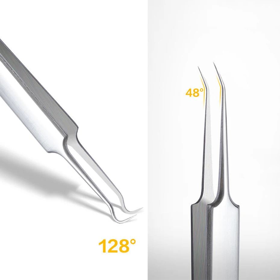 1 stücke Edelstahl Pinzette Gesicht Pflege Clip Werkzeuge Wimpern Verlängerung Nipper Mitesser Akne Blemish Pickel Entfernen Werkzeuge NL213