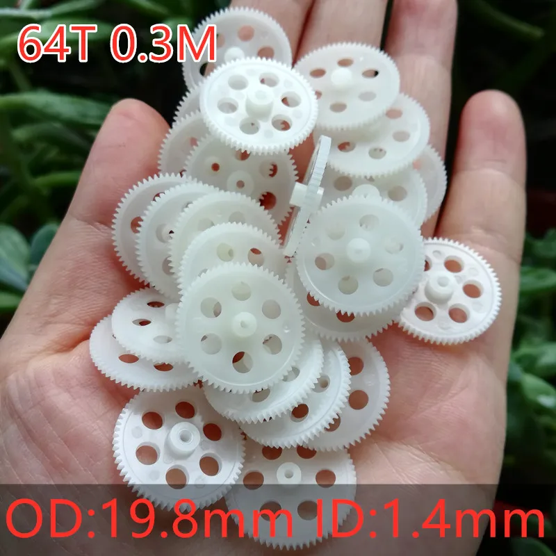 4PCS 0.3M 64T OD 19.8mm 1.4mm 2CM 3mm Gear 64T Teeth Main Gears R/C Quadcopter Drone Helicopter DIY  Model Toys Spare Parts