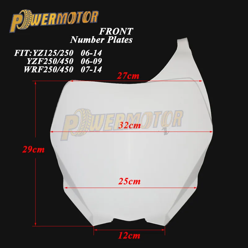 Motorcycle Number Plates Fairing Front Plastic for Yamaha YZ125 YZ250 2006 To 2014 YZ250F YZ450F WR250F WR450F Enduro Motocross