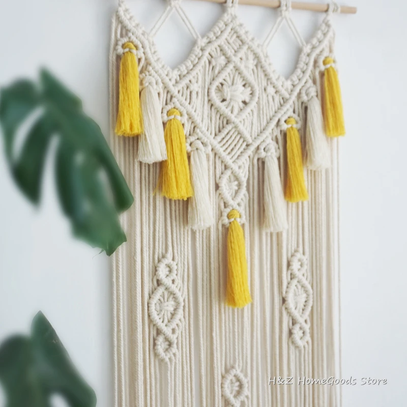 Macrame Wall Hanging Woven Tap - Yarn Home Decor ulasan dan harga