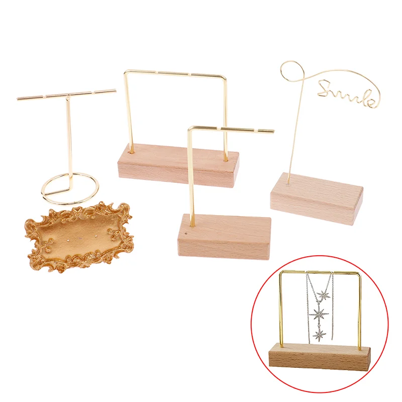 Jewelry Organizer Wooden Rack Bracelet Earring Holder Display Decoration Stand Earring Support Display Decoration Rack Small