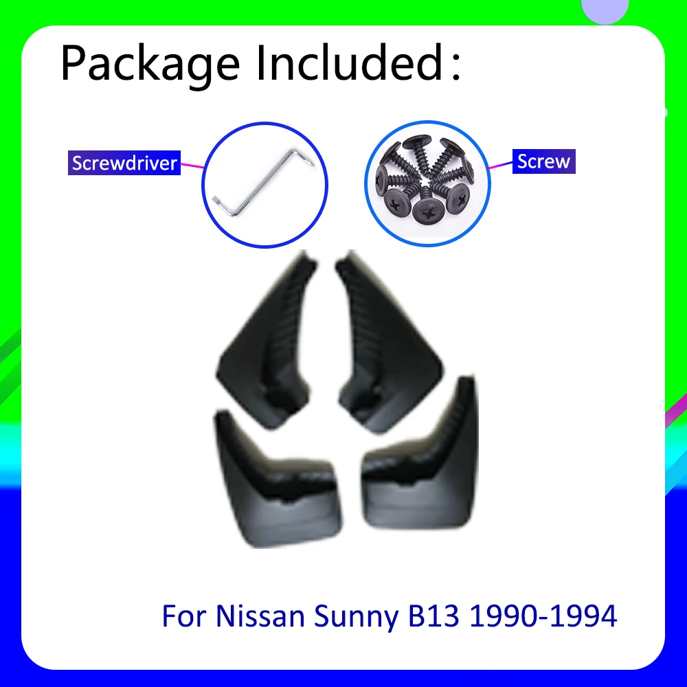 Car Mudguards For Nissan Sunny B13 1990~1994 Cladding Splash Flaps Mudflap Tire Fender Mud Guard Protect Accessories Car Goods