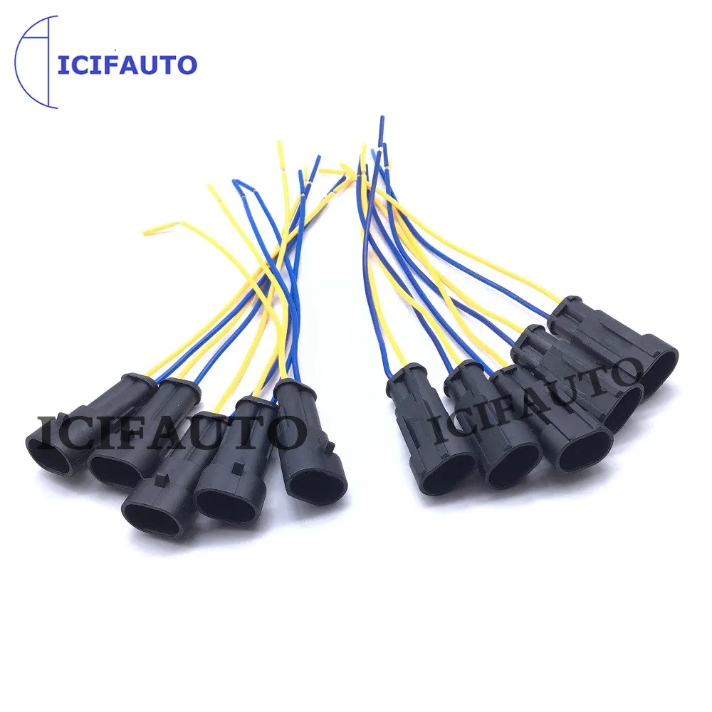 2 Pin Way Waterproof Male Female Electrical Connector Wire Harness Plug Pigtail with cable  For Car Motorcycle Scooter Marine