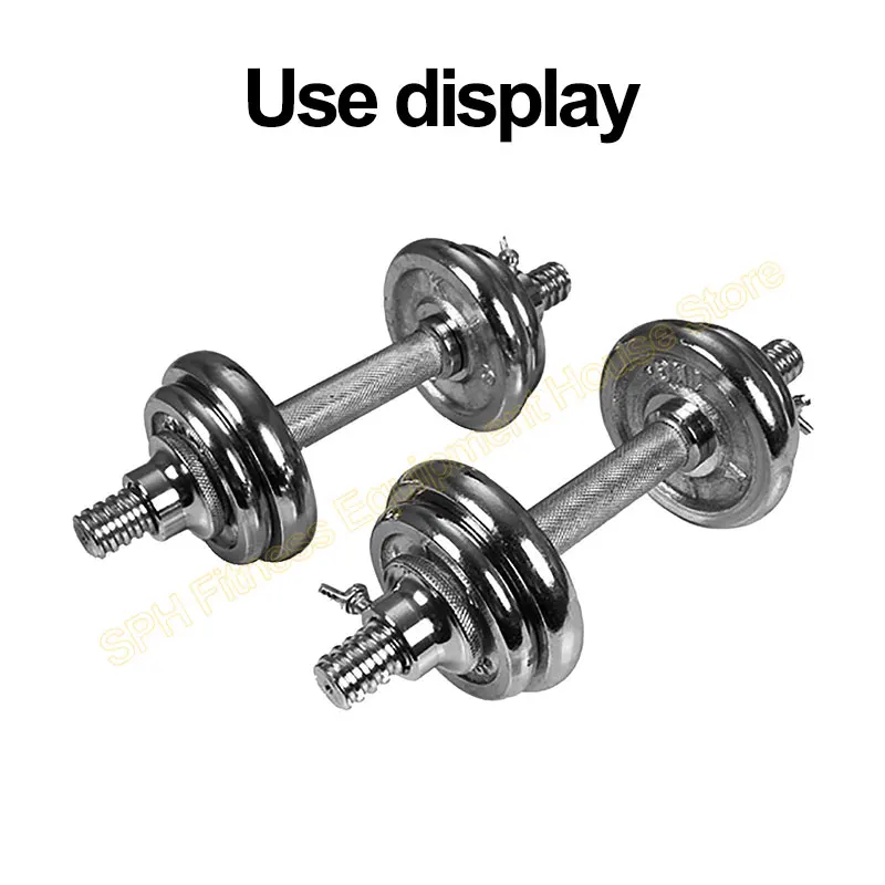 30 35 40 45cm Electroplate Dumbbell Bars With Nuts Standard Threaded 25mm Home Dumbbell Handle Gym Fitness Durable Exercise Bars