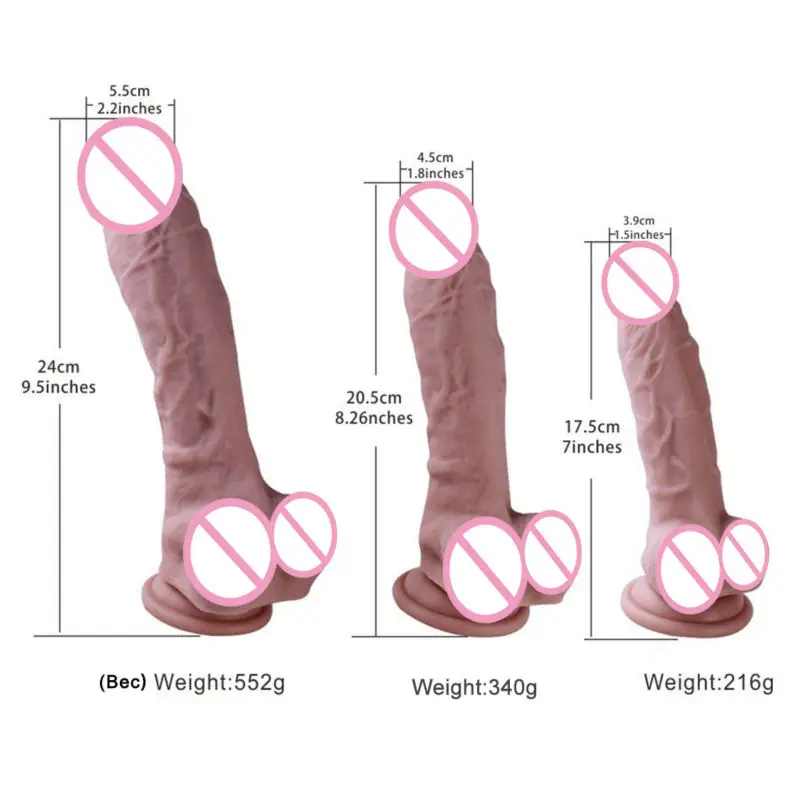 Faloimitator Odorless Silicone Dildo Flexible Penis with Suction Cup Adult  toys for women flesh color