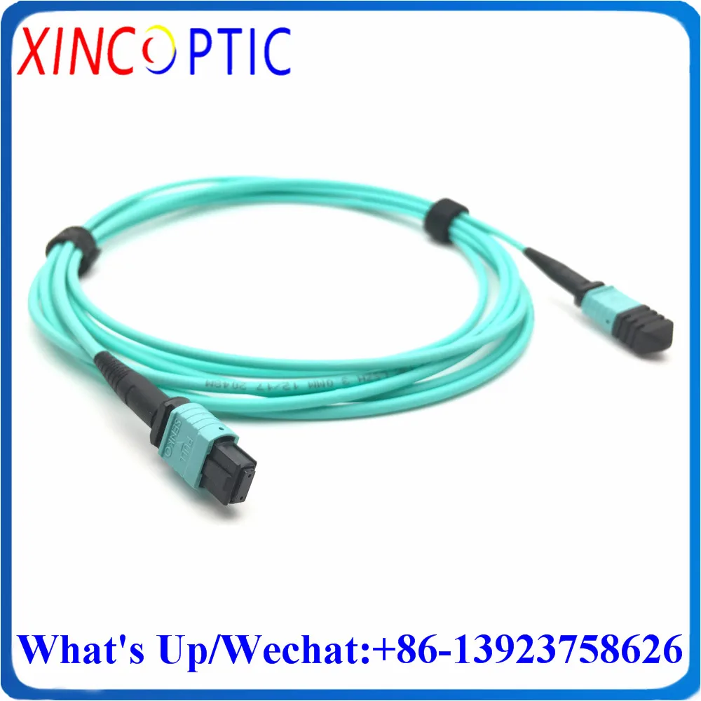 

MPO/F-MPO/F-OM3-12F-3.0-15M-LSZH Polarity B Female OM3-150 12Cores 15M 3.0mm Mini Round Aqua Fiber Optical Patch Cord Cable