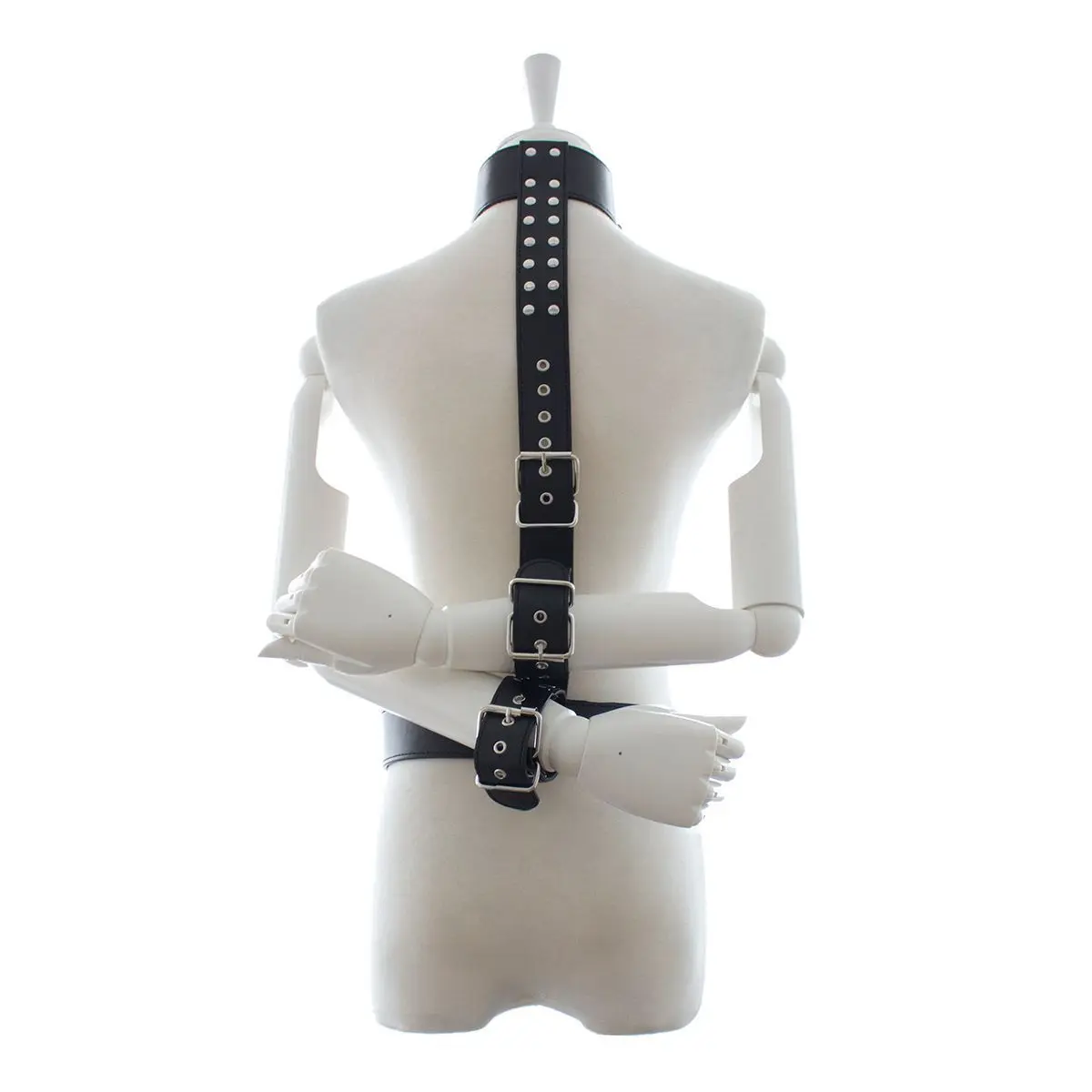 Exotic Accessories of Leather Arms Behind Back Handcuffs Neck Collar Bondage for Bdsm Adults Games Sex Toys to Wrist Restraint