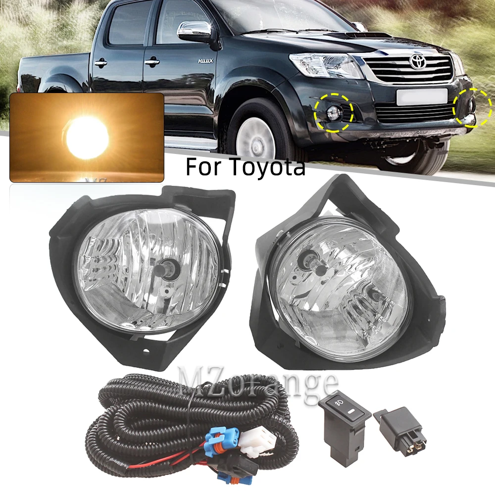 1 Set Fog Lights Headlight for Toyota Hilux Vigo MK6 2008 2009 2010 2011 Foglights Car Fog Lamp Kit With Harness Bulb Switch