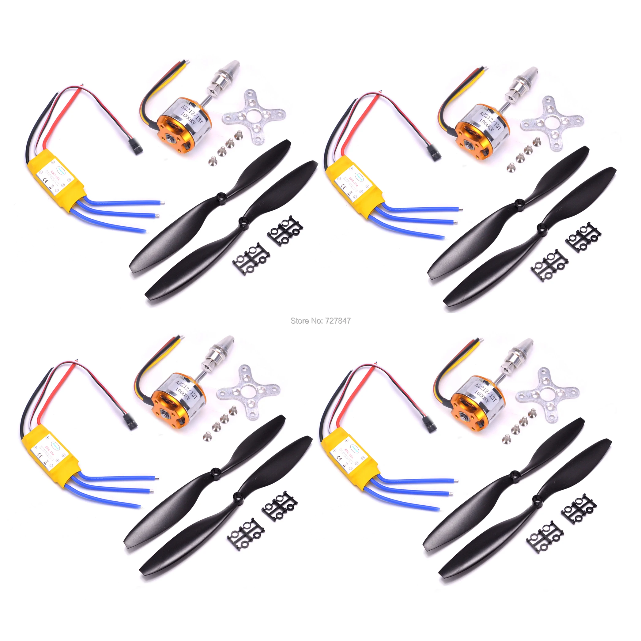 A2212 2212 1000KV / 1400KV A2208 1100KV Brushless Outrunner Motor 30A ESC 1045 Propeller Quad-Rotor for RC Aircraft Multicopter