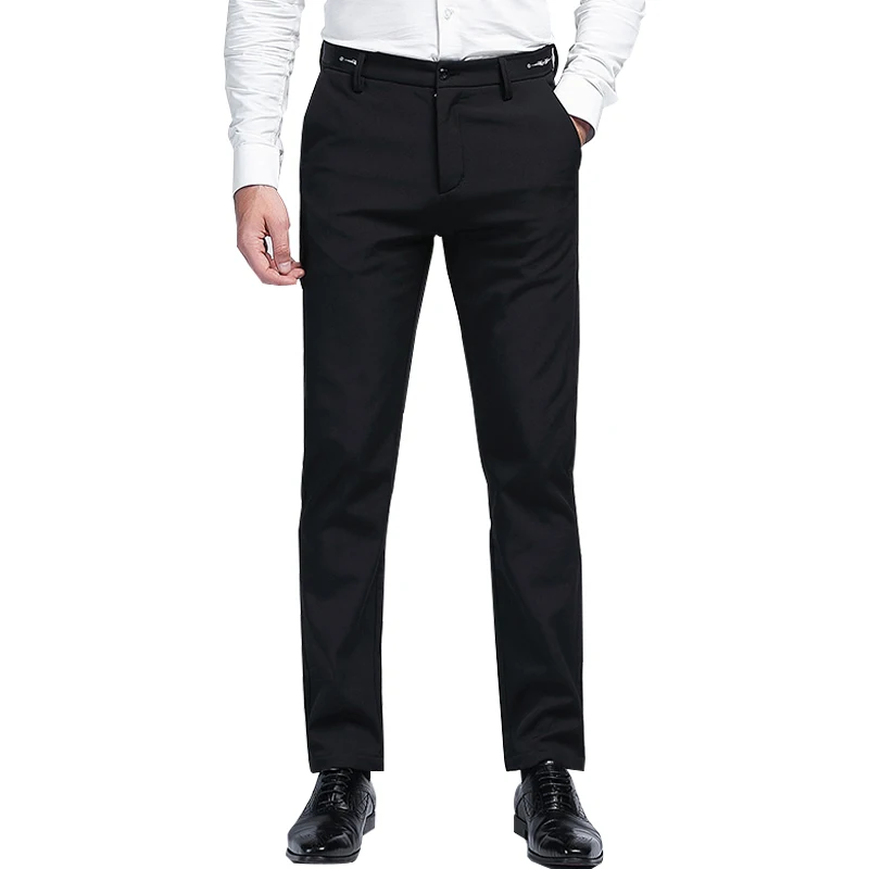 2021 Men‘s Suit Pants Spring Dress Pants Business Office Elastic Wrinkle Resistant Classic Black Trousers Male Big Size 40