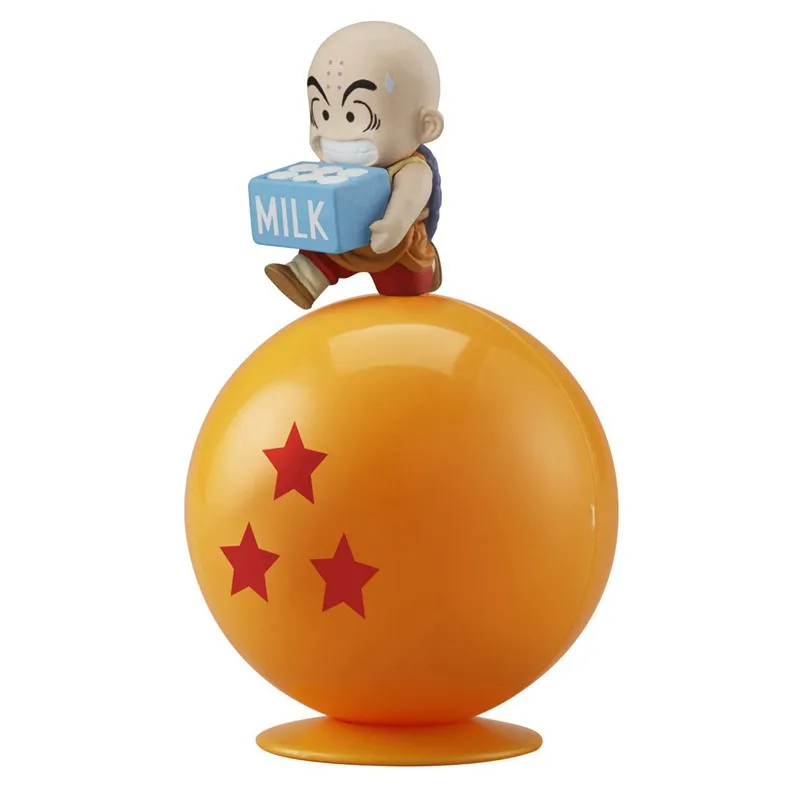 Bandai Genuine Gashapon Toys Dragon Ball Super Son Goku Kuririn Zeno Majin Buu Sitting on The Ball Action Figure Model Toys