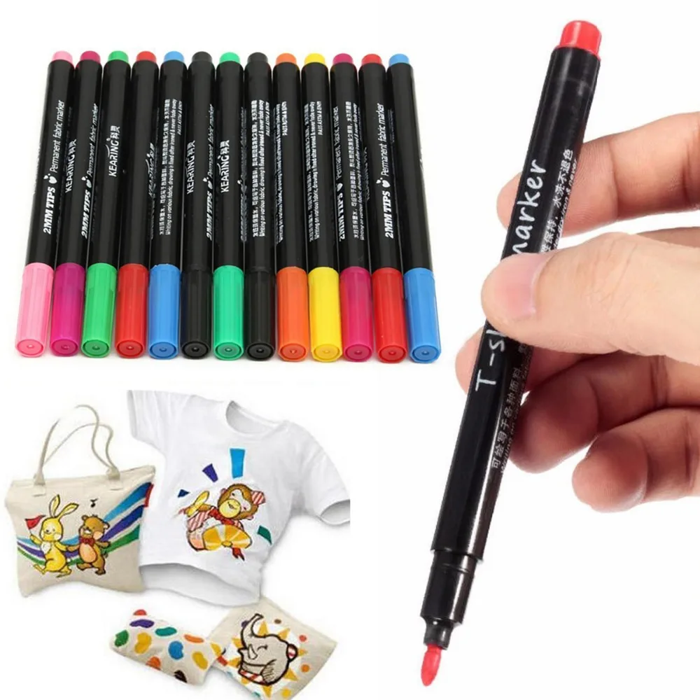 10pcs Fabric Marker Pens Permanent Paint Pens For DIY Textile Clothes T-Shirt Shoes Patchwork Crafts Sewing Accessories