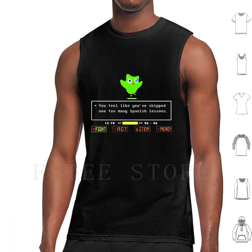 Duolingovania Tank Tops Vest Sans Undertale Undertale Meme Megalovania Duolingo Owl