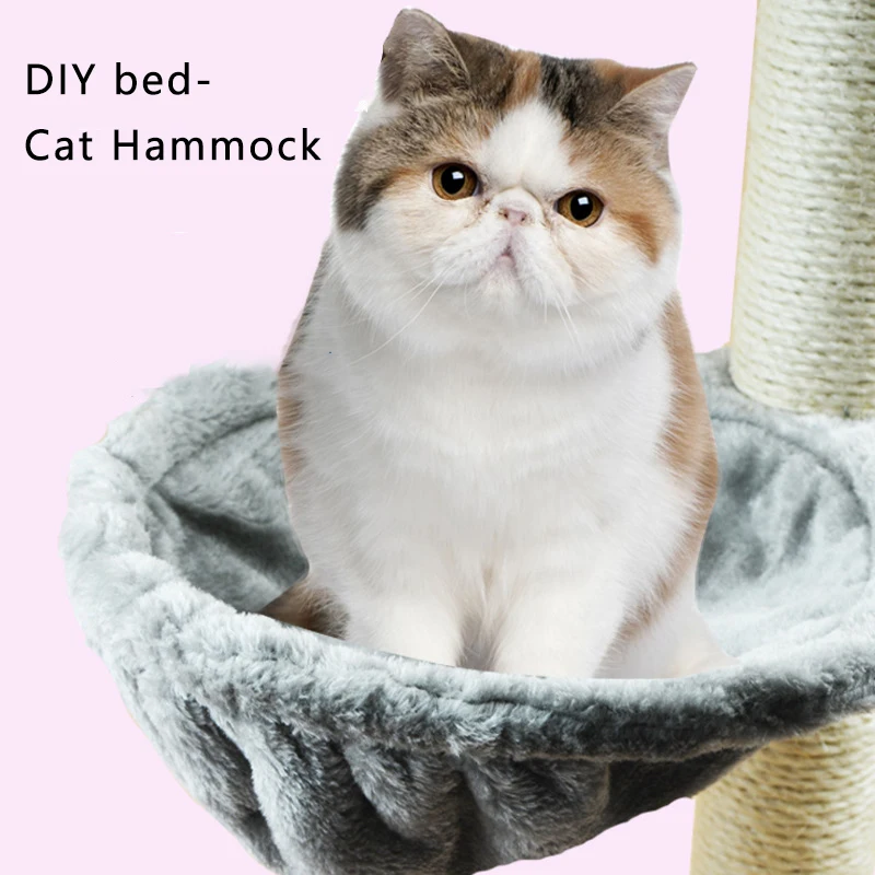 Soft Cat Hammock Install On Cat Tree Cat Sleeping Kennel Hanging Thick Plush 4Colors Big Capacity Dia 30cm/35cm Pet Bed Big Cat