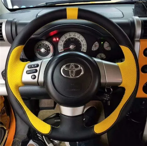 For Toyota FJ Cruiser DIY suede leather steering wheel cover