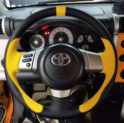 For Toyota FJ Cruiser DIY suede leather steering wheel cover