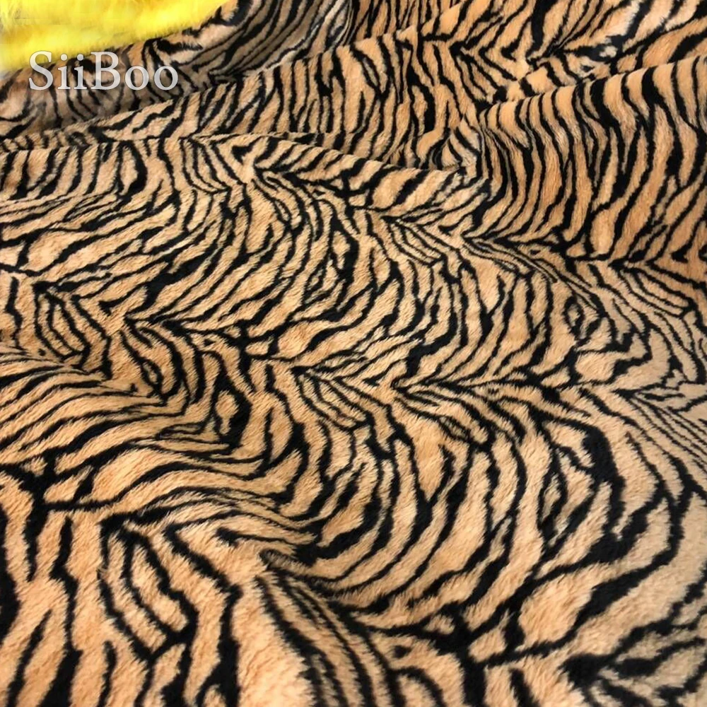 Luxury 1cm long fur leopard tiger skin faux fur fabric for winter coat vest cosplay stage newborn photography 150*50cm SP5576