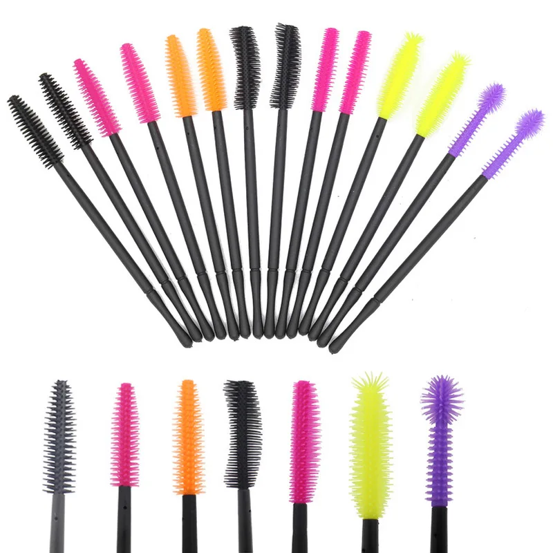 50 sztuk jednorazowe silikonowe rzęsy pędzle pędzel do brwi przedłużki do rzęs profesjonalne narzędzia kosmetyczne Makeup Brush