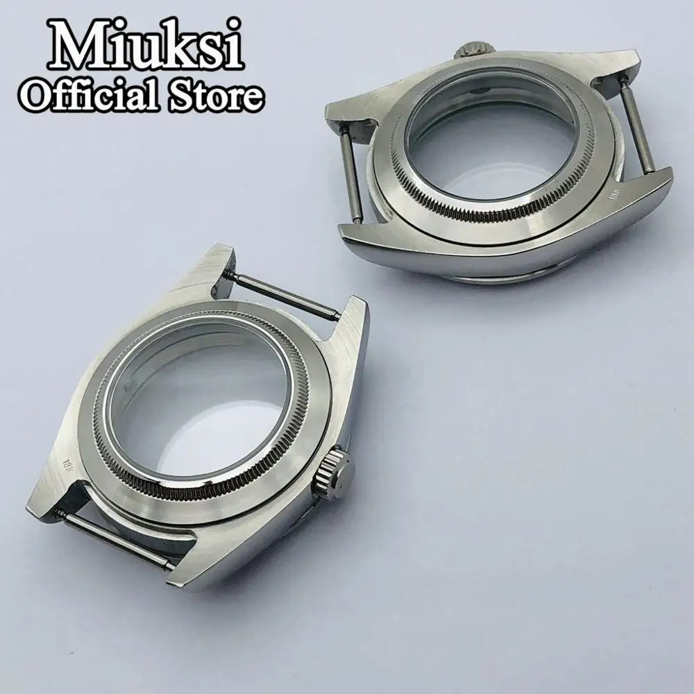 Miuksi 36mm/40mm sapphire glass polished watch case fit NH35 NH36 NH34 ETA2824 2836 PT5000 DG2813 3804 Miyota8205 8215 movement