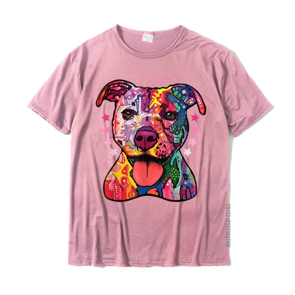 Pitbull Tshirt Rainbow Pitbull Shirt Gifts For Dog Lovers Oversized Group T Shirts Cotton Men Tops & Tees Simple Style