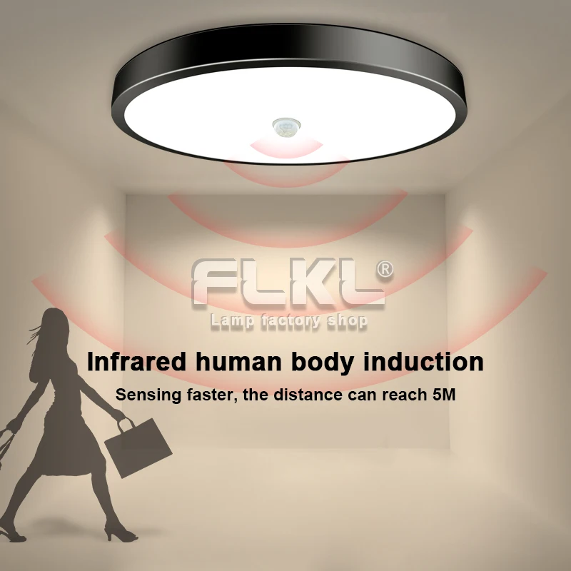 LED Ceiling Lights PIR Motion Sensor Smart Home Lighting AC165-265V 24W 32W Ceiling Lamp For Room Hallways Corridor 33CM Bedroom