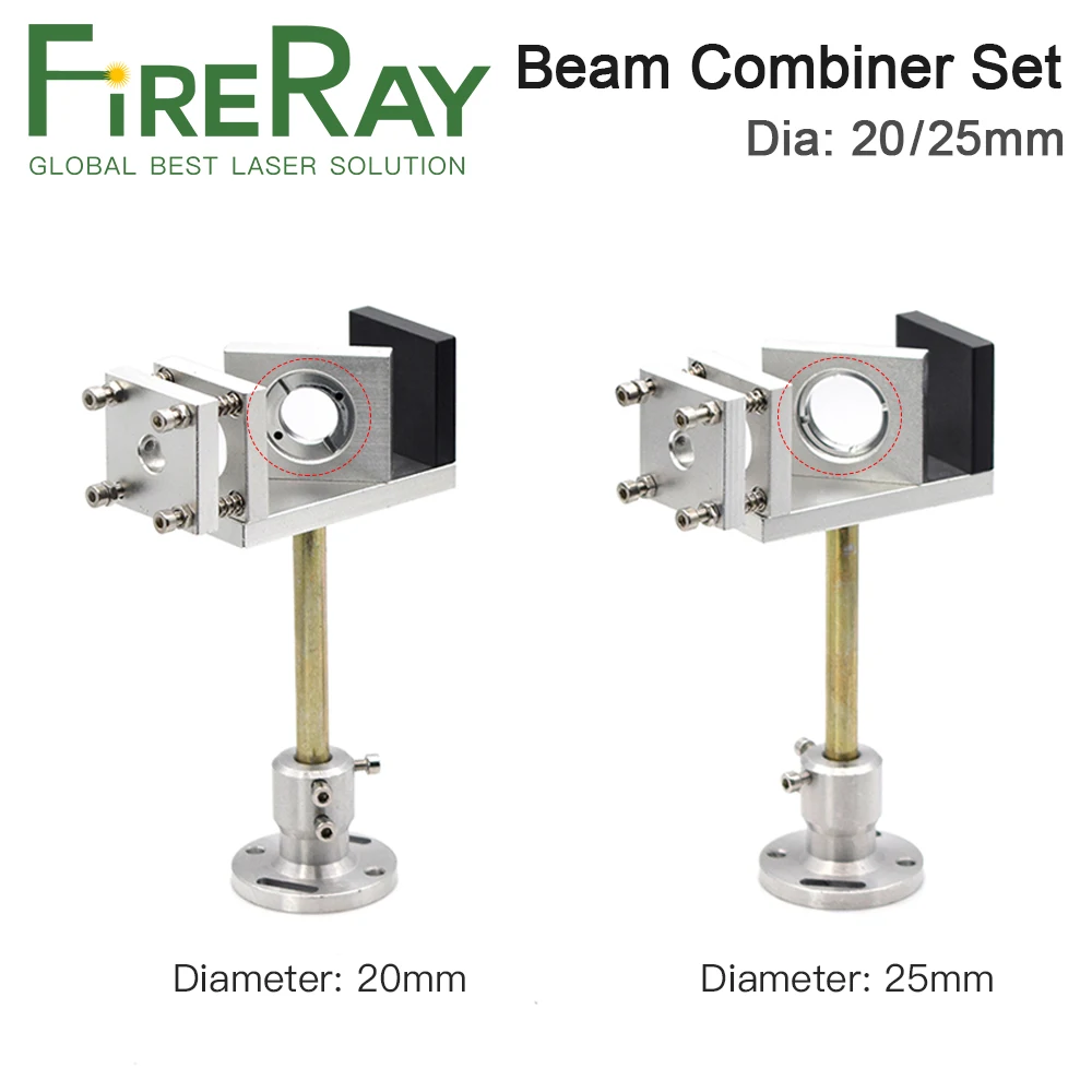 Fireray Beam Combiner Set 20 25mm Laserstrahl Combiner Mount Laserpointer für CO2-Lasergravur-Schneidemaschine