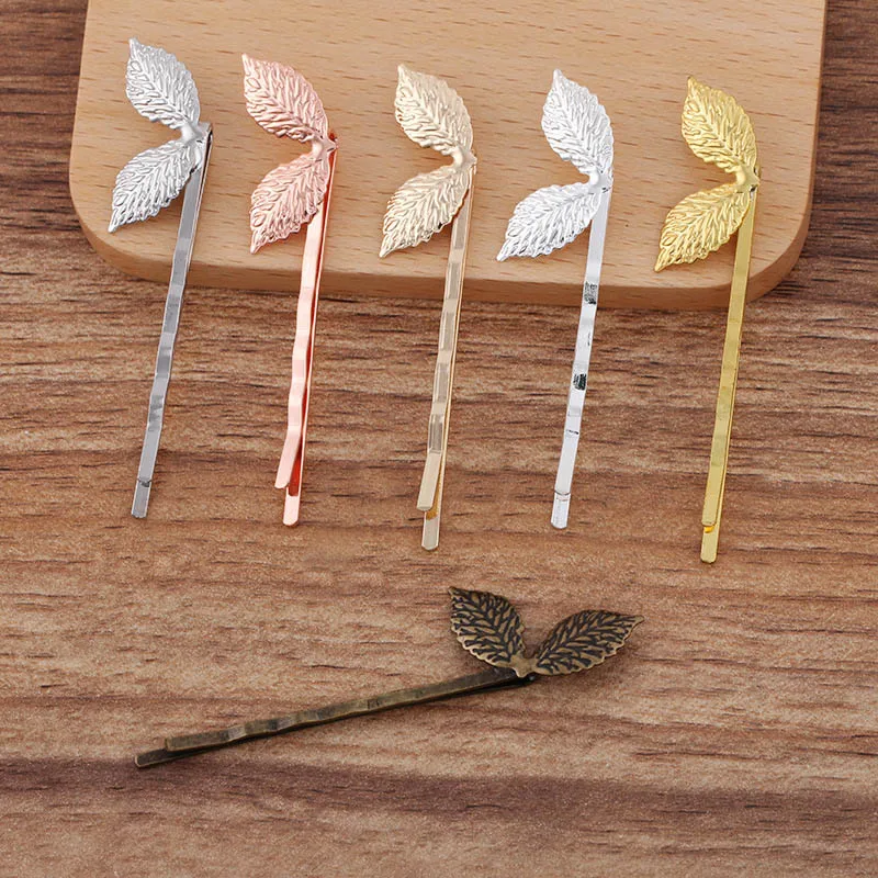 

50pcs Vintage Hair Clip Olive Branch Leaves Hairpins Snap Hair Barrette Stick Hair Styling Accessories for Women Girls Side Clip