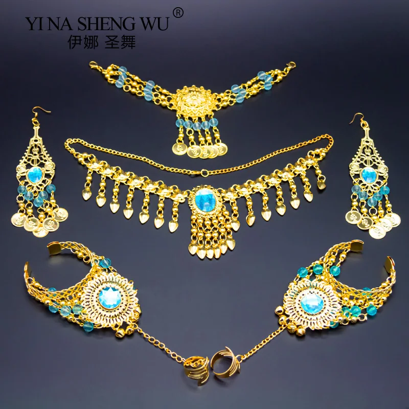 Hair Decoration Hair Band Head Dance Show Out Indian Jewelry Head Accessories Belly Dance Earring Bohemian Style Coin Head Chain