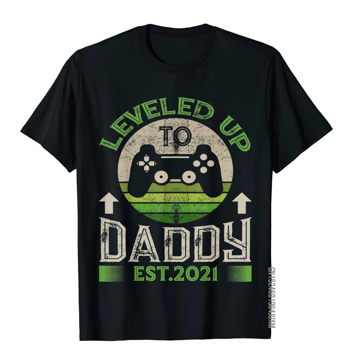 Leveled Up To Dad 2021 Vintage Promoted To Daddy 2021 Gift T-Shirt Tight Tops Shirts Cotton Top T-Shirts For Men Funny