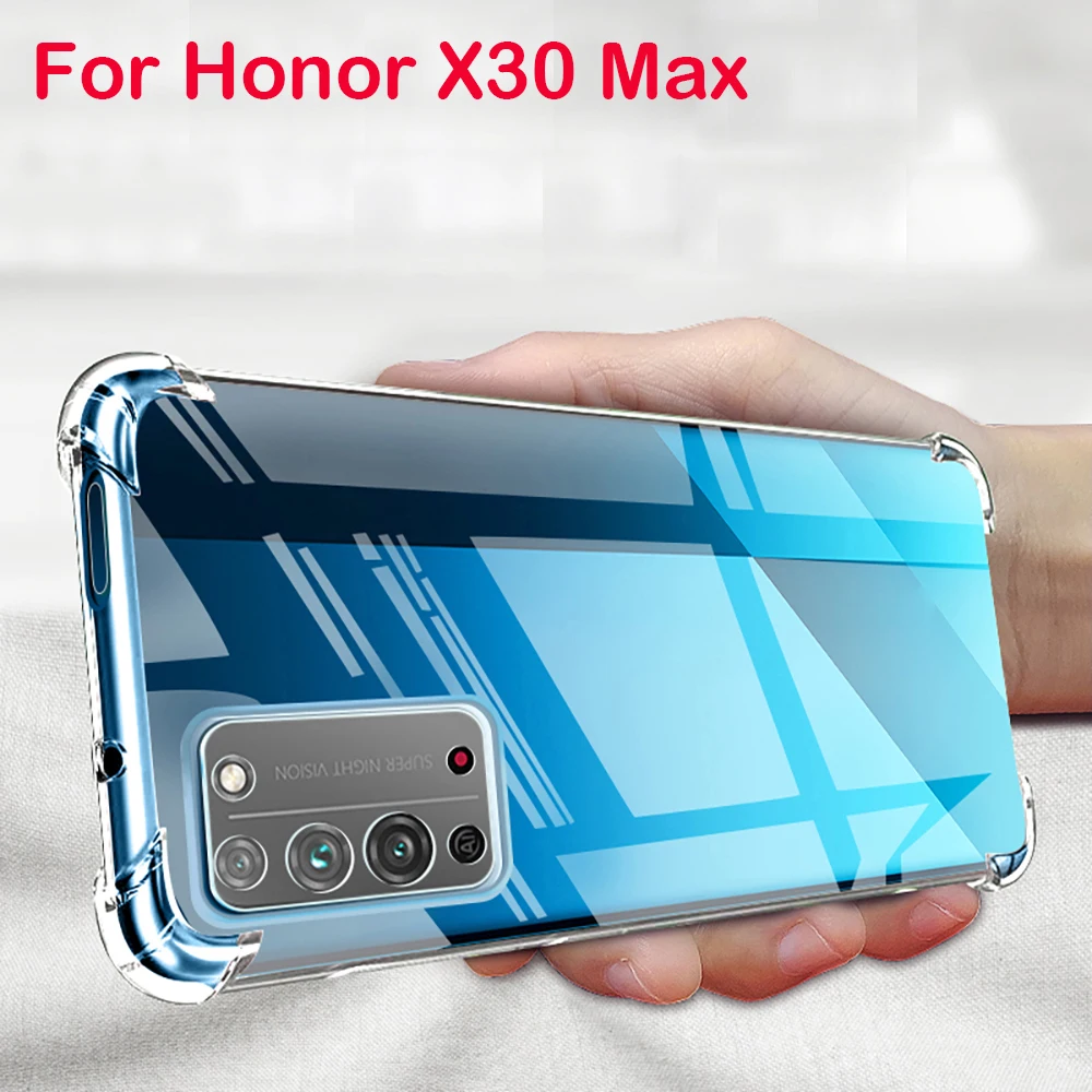 transparent Case For Honor x30 max Anti Knock Air Cushion Clear Transparent Thick Soft TPU Coque  Honorx30 max Phone Cover